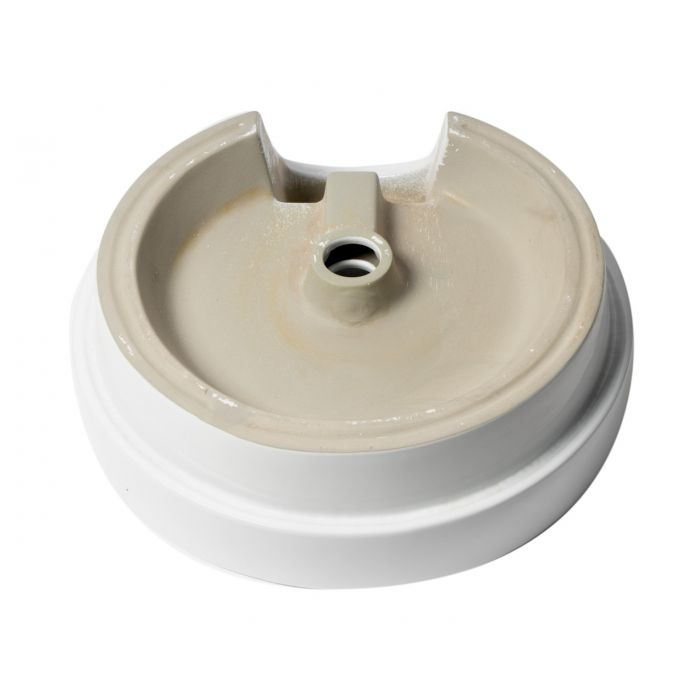 ALFI ABC702 White 19" Round Semi Recessed Ceramic Sink with Faucet Hole