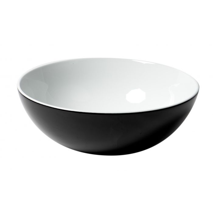 ALFI ABC906 Black & White 15" Round Vessel Above Mount Ceramic Sink
