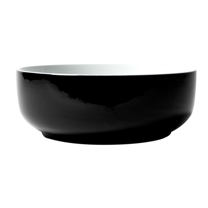 ALFI ABC908 Black & White 15" Round Above Mount Ceramic Sink