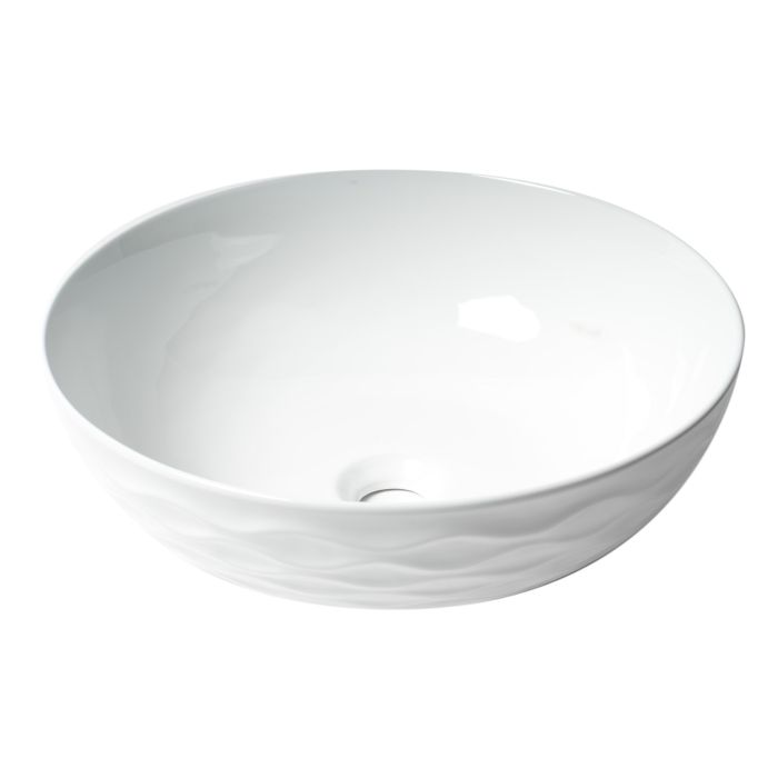 ALFI ABC909 White 17" Decorative Round Vessel Above Mount Ceramic Sink
