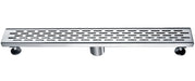 ALFI brand ABLD24C 24" Long Modern Stainless Steel Linear Shower Drain with Groove Holes-DirectSinks