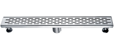 ALFI brand ABLD24C 24" Long Modern Stainless Steel Linear Shower Drain with Groove Holes-DirectSinks