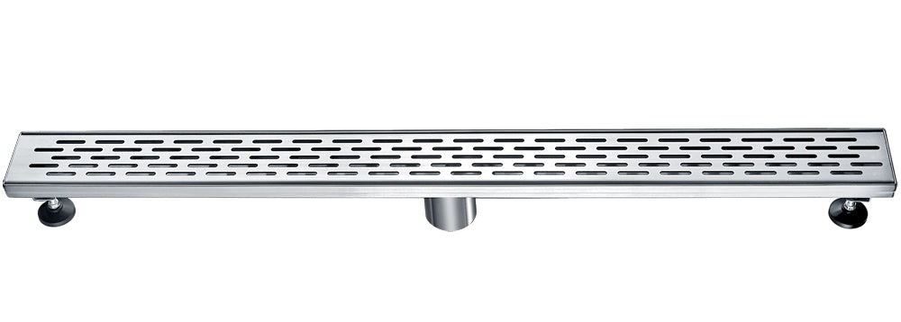 ALFI brand ABLD32C 32" Modern Stainless Steel Linear Shower Drain with Groove Holes-DirectSinks