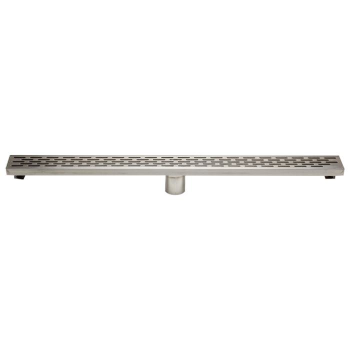 ALFI brand ABLD32C 32" Modern Stainless Steel Linear Shower Drain with Groove Holes