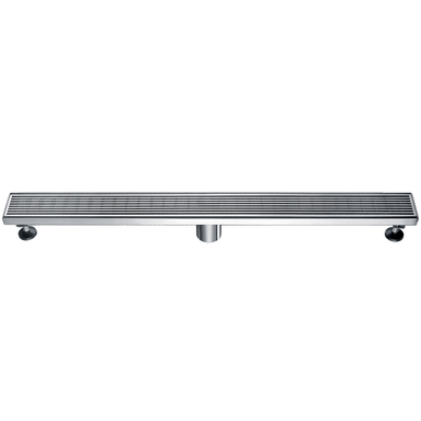 ALFI brand ABLD32D 32" Modern Stainless Steel Linear Shower Drain with Groove Lines-DirectSinks