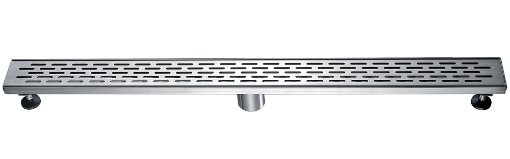 ALFI brand ABLD36C 36" Modern Stainless Steel Linear Shower Drain with Groove Holes-DirectSinks