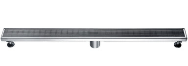 ALFI brand ABLD36D 36" Modern Stainless Steel Linear Shower Drain with Groove Lines-DirectSinks