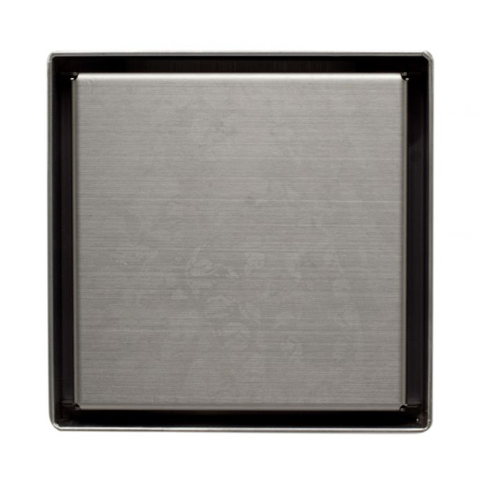 ALFI brand ABSD55B 5" x 5" Modern Square Stainless Steel Shower Drain with Solid Cover