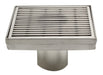 ALFI brand ABSD55D 5" x 5" Square Stainless Steel Shower Drain with Groove Lines-DirectSinks