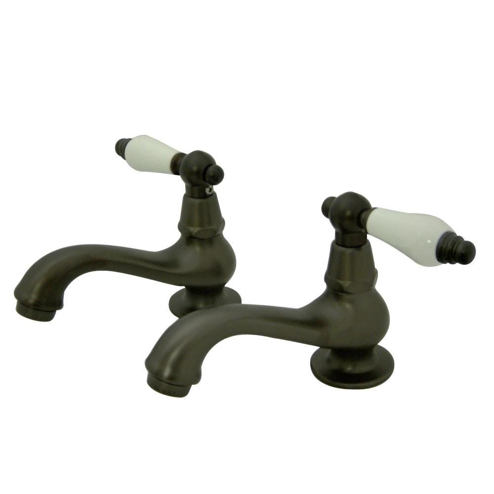 Kingston Brass Heritage Basin Tap Faucet with Porcelain Lever Handle