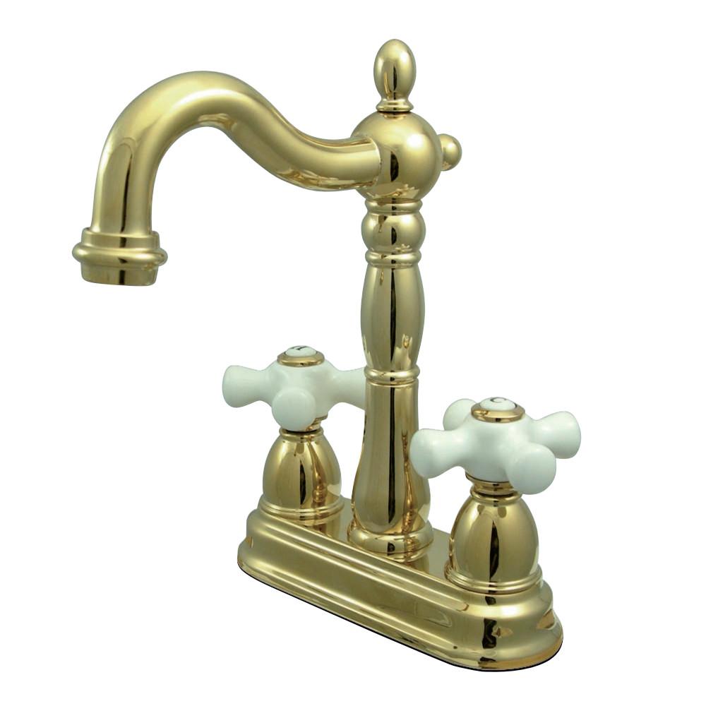 Kingston Brass Cross Handle Bar Faucet without Pop-Up Rod