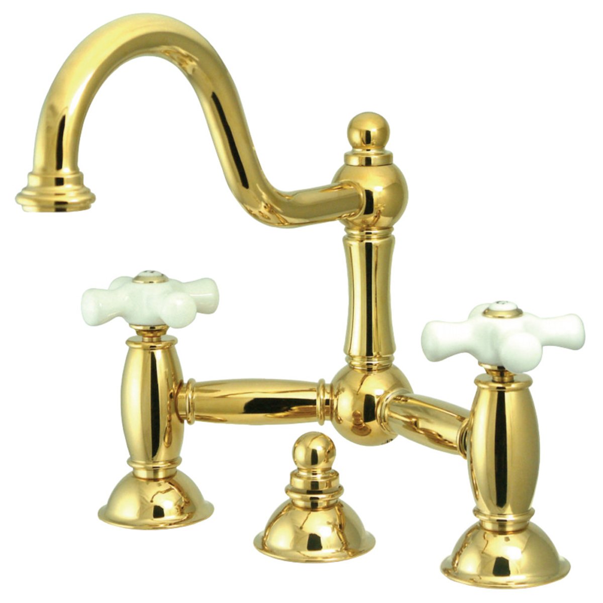 Kingston Brass Restoration Cross-Handle Bathroom Bridge Faucet