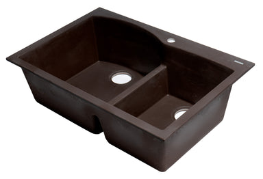 Alfi Brand 33" Double Bowl Drop In Granite Composite Kitchen Sink-DirectSinks