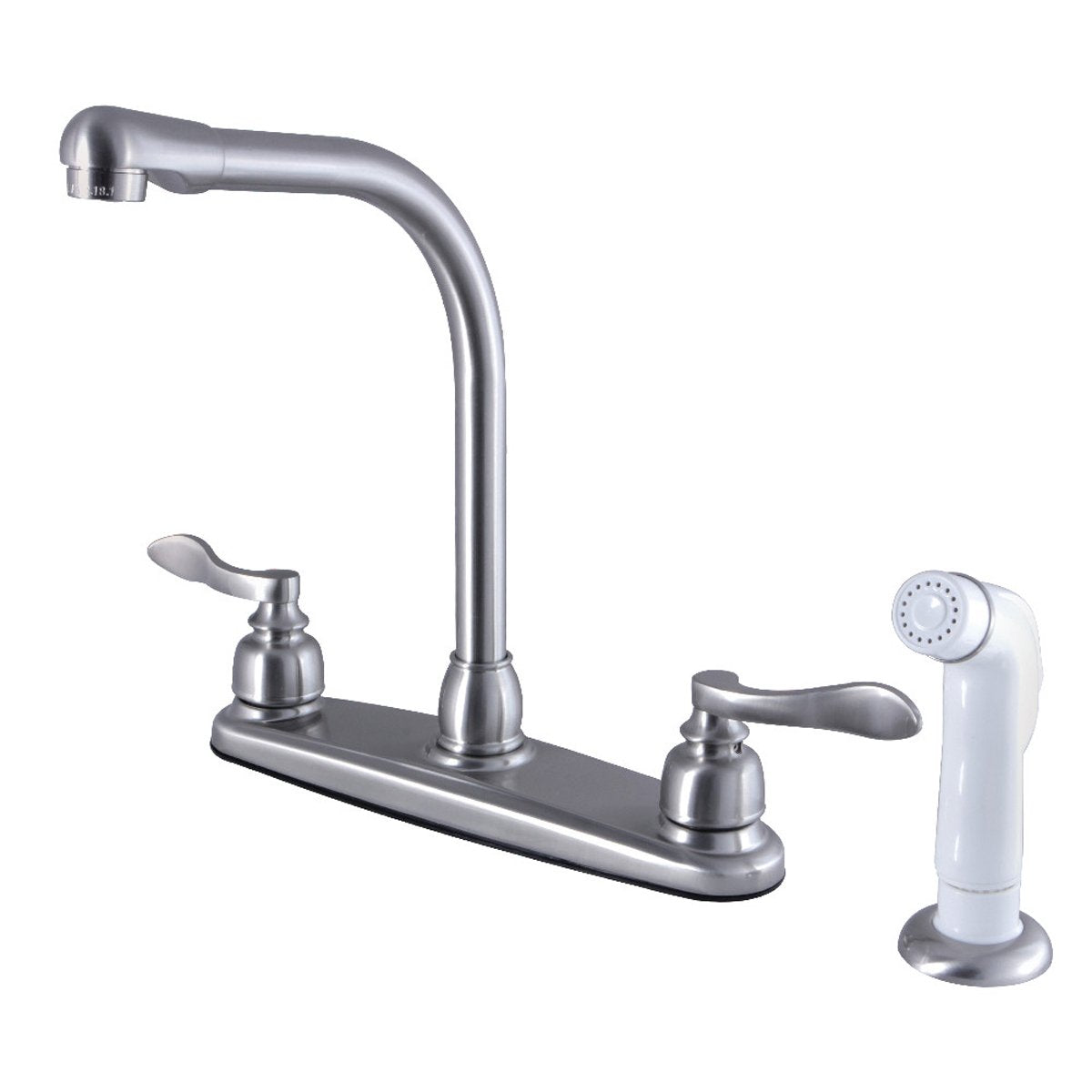 Kingston Brass FB718NFL 8-Inch Center High-Arch Kitchen Faucet in Brushed Nickel