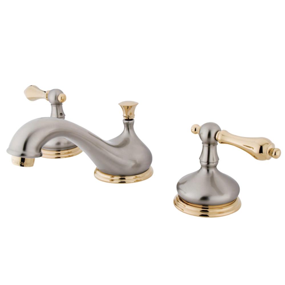 Kingston Brass KS1169AL 8-Inch Widespread Bathroom Faucet in Brushed Nickel and Polished Brass