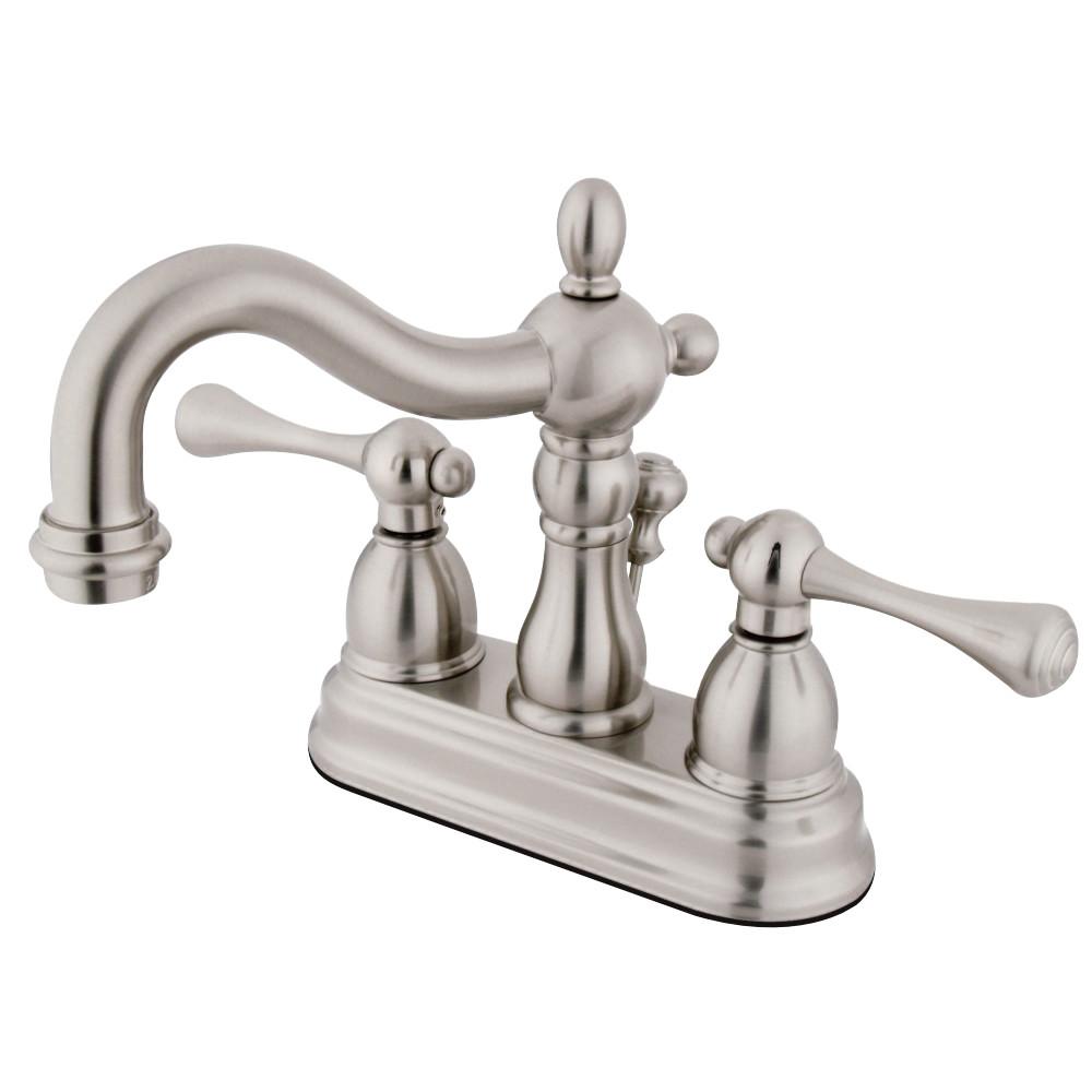 Kingston Brass Heritage 4-Inch Centerset Bathroom Faucet with Brass Pop-Up Drain