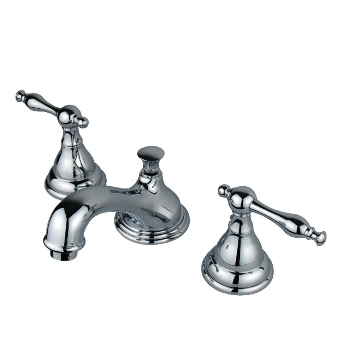 Kingston Brass 8-Inch Widespread Deck Mount Bathroom Faucet with Brass Pop-Up-DirectSinks