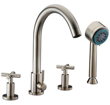 Dawn D032503 4-Hole Tub Filler with Personal Handshower and Cross Handles-Tub Faucets Fast Shipping at DirectSinks.