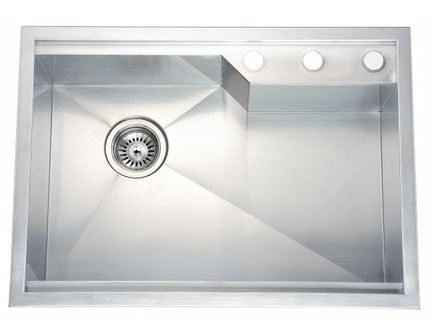 27" Single Bowl Dual Mount 18 Gauge Stainless Steel Kitchen Sink-Kitchen Sinks Fast Shipping at DirectSinks.
