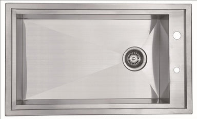 32" Single Bowl Dual Mount 18 Gauge Stainless Steel Kitchen Sink-Kitchen Sinks Fast Shipping at DirectSinks.