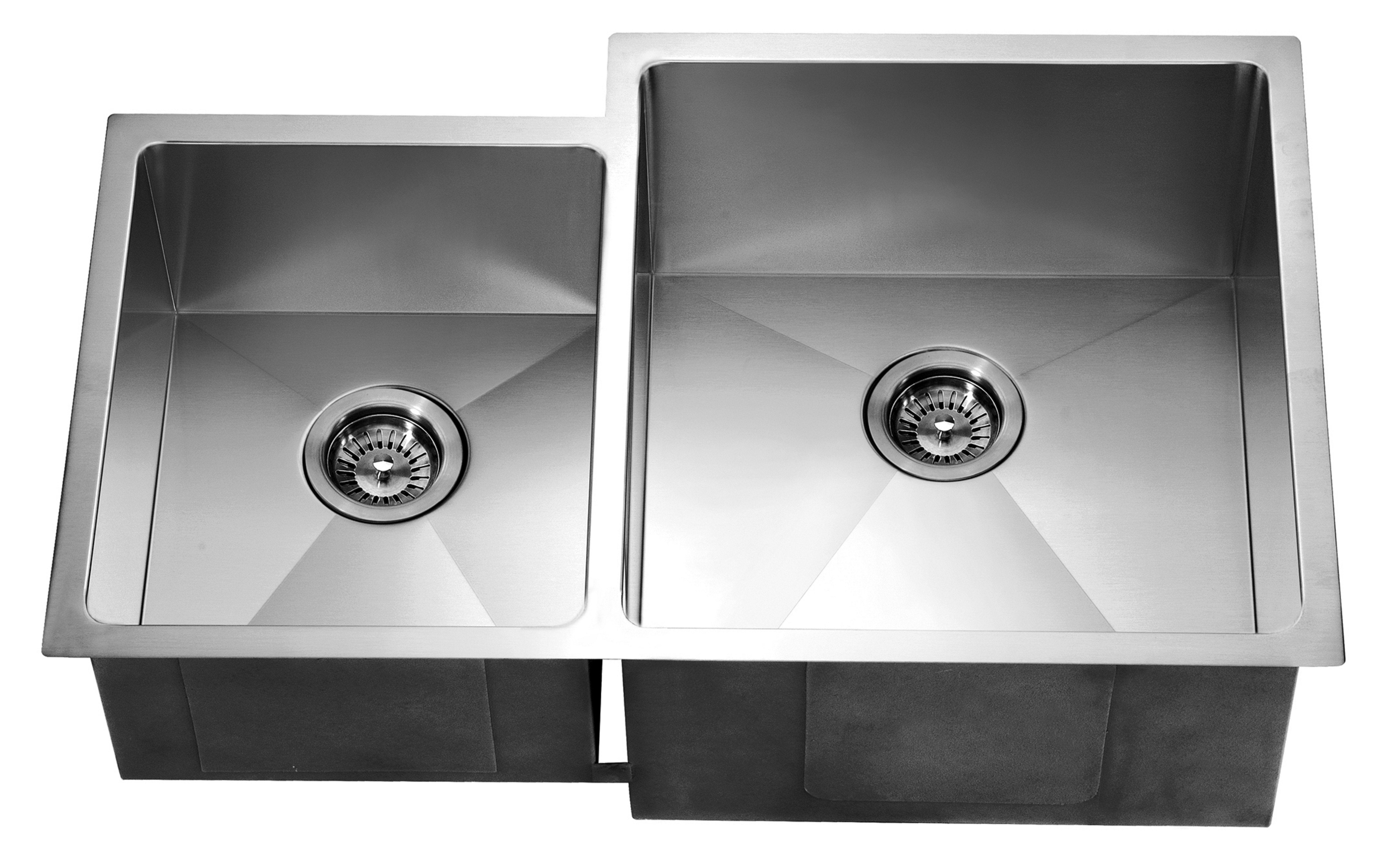 33" Double Bowl Dual Mount 18 Gauge Stainless Steel Kitchen Sink-Kitchen Sinks Fast Shipping at DirectSinks.