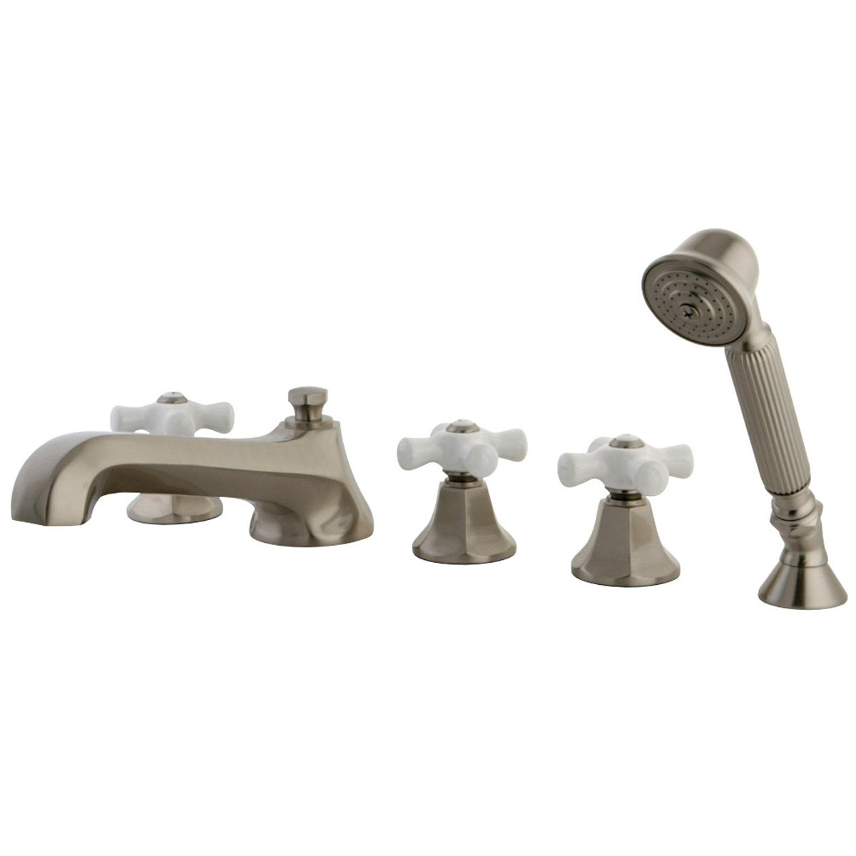 Kingston Brass 5-Hole Roman Tub Filler with Hand Shower