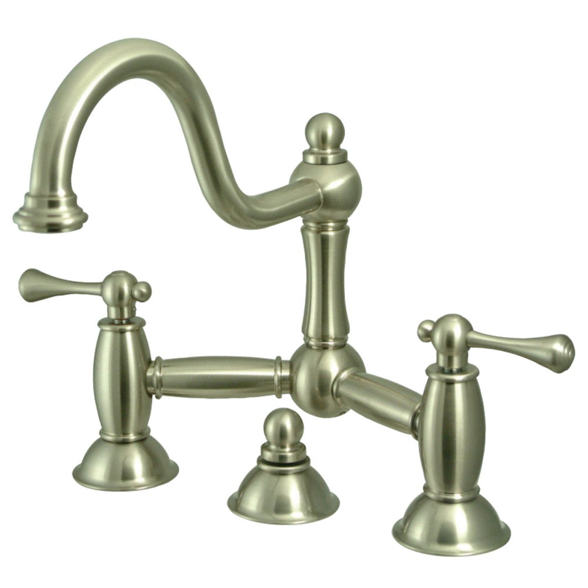 Kingston Brass Restoration Deck Mount Bathroom Bridge Faucet