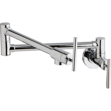 Elkay Avado Wall Mount Single Hole Pot Filler Kitchen Faucet with Lever Handles-DirectSinks