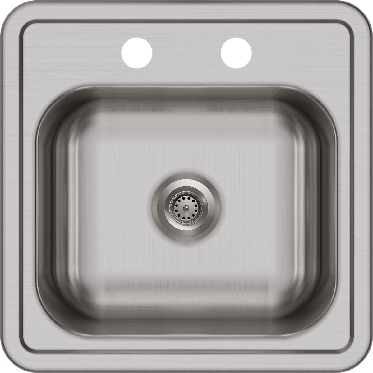 Elkay Dayton Stainless Steel 15" x 15" x 5-3/16", Single Bowl Drop-in Bar Sink + Faucet Kit-DirectSinks