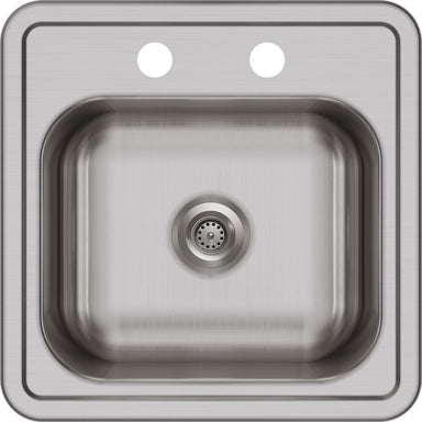 Elkay Dayton Stainless Steel 15" x 15" x 5-3/16", Single Bowl Drop-in Bar Sink + Faucet Kit-DirectSinks