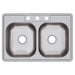 Elkay Dayton Stainless Steel 33" x 22" x 6-9/16", Equal Double Bowl Drop-in Sink-DirectSinks