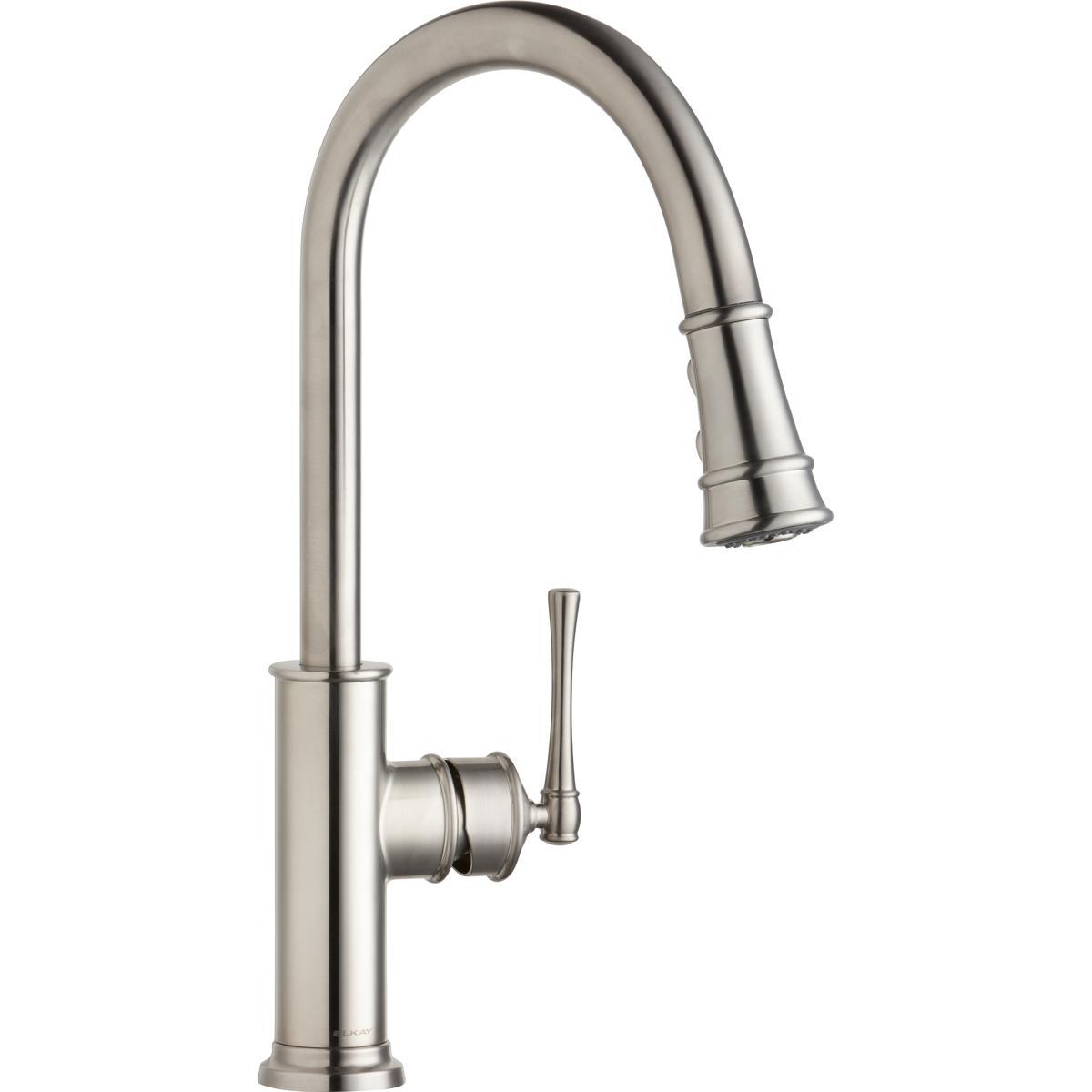 Elkay Explore Single Hole Kitchen Faucet with Pull-down Spray and Forward Only Lever Handle-DirectSinks