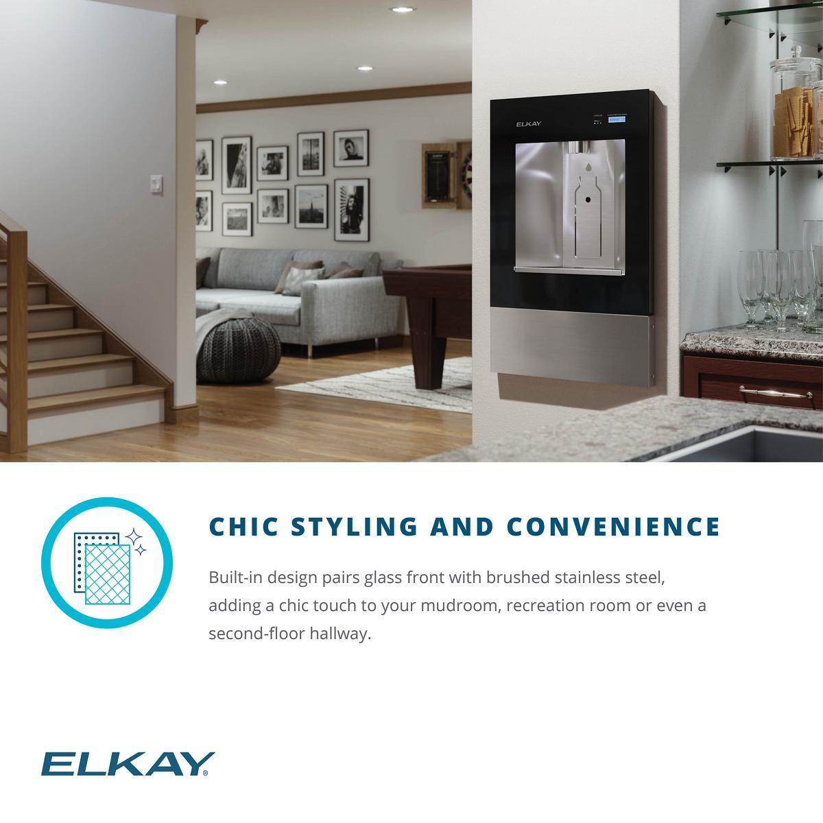 Elkay DSBSH130UVPC Water Dispenser, 1.5 GPH, Hot, Filtered, Stainless Steel