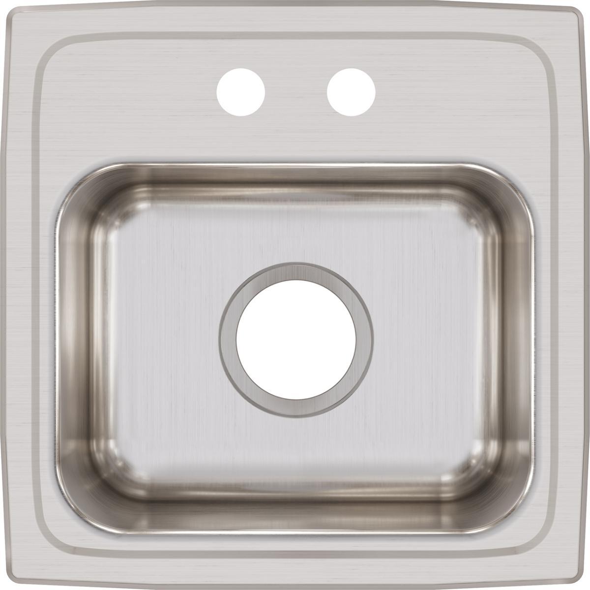 Elkay Lustertone Classic Stainless Steel 15" x 15" x 7-1/8", Single Bowl Drop-in Bar Sink-DirectSinks