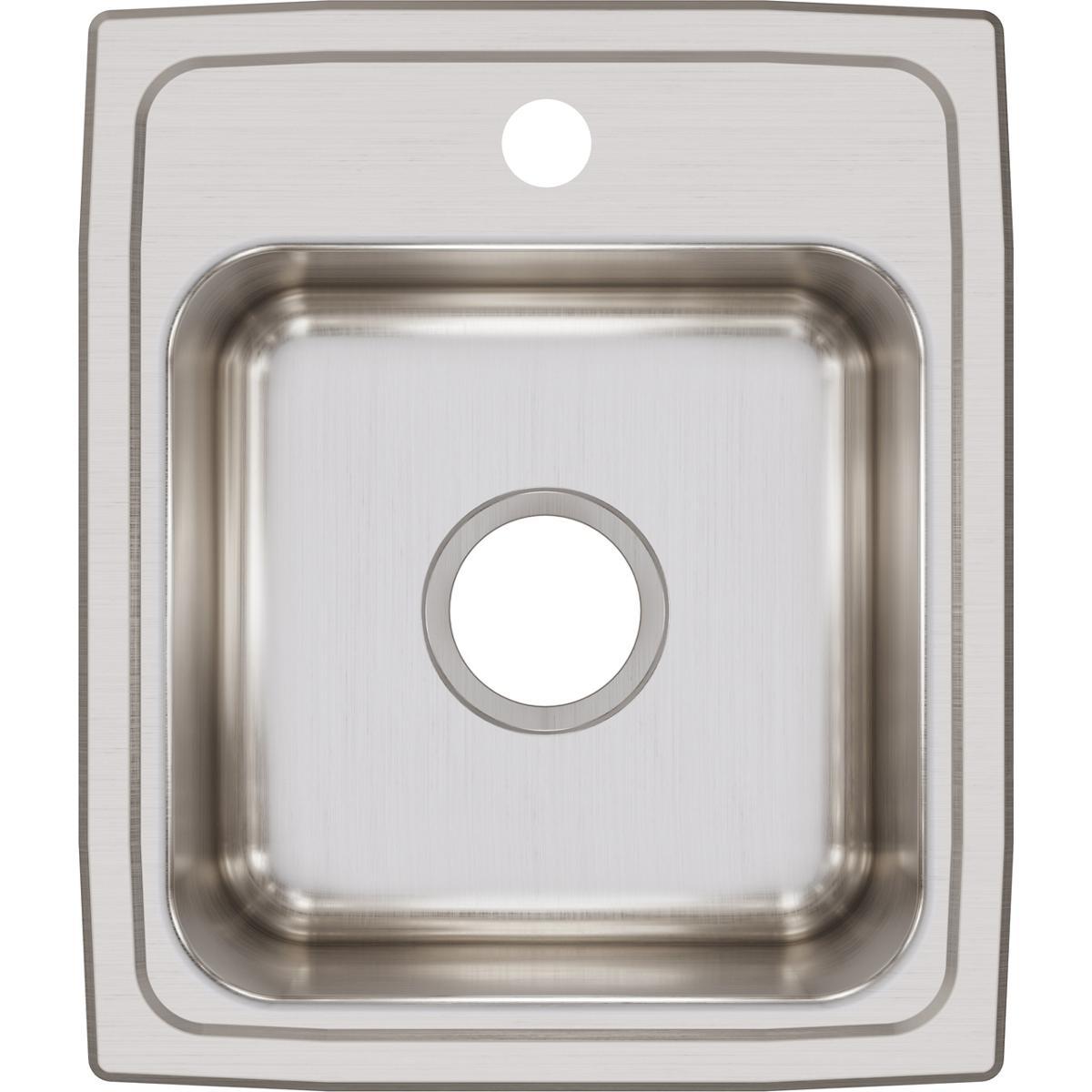 Elkay Lustertone Classic Stainless Steel 15" x 17-1/2" x 7-5/8", Single Bowl Drop-in Bar Sink-DirectSinks