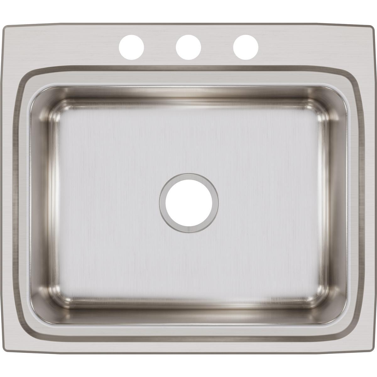 Elkay Lustertone Classic Stainless Steel 25" x 22" x 8-1/8", Single Bowl Drop-in Sink-DirectSinks
