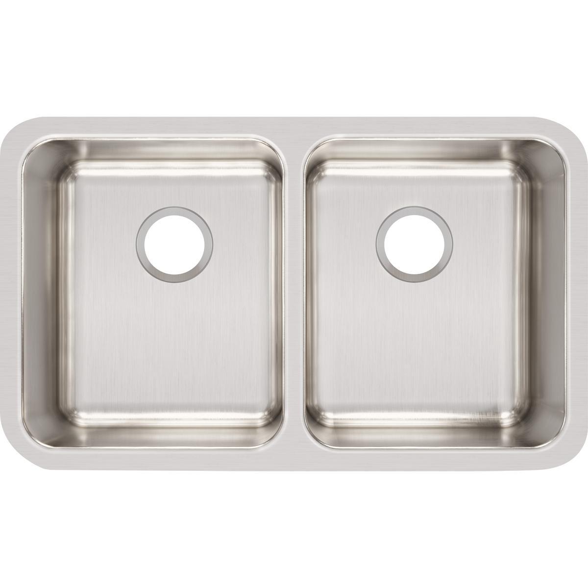 Elkay Lustertone Classic Stainless Steel 30-3/4" x 18-1/2" x 10", Equal Double Bowl Undermount Sink-DirectSinks