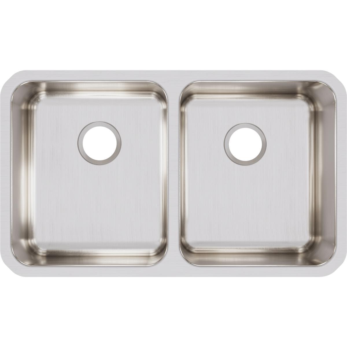 Elkay Lustertone Classic Stainless Steel 30-3/4" x 18-1/2" x 7-7/8", Equal Double Bowl Undermount Sink-DirectSinks