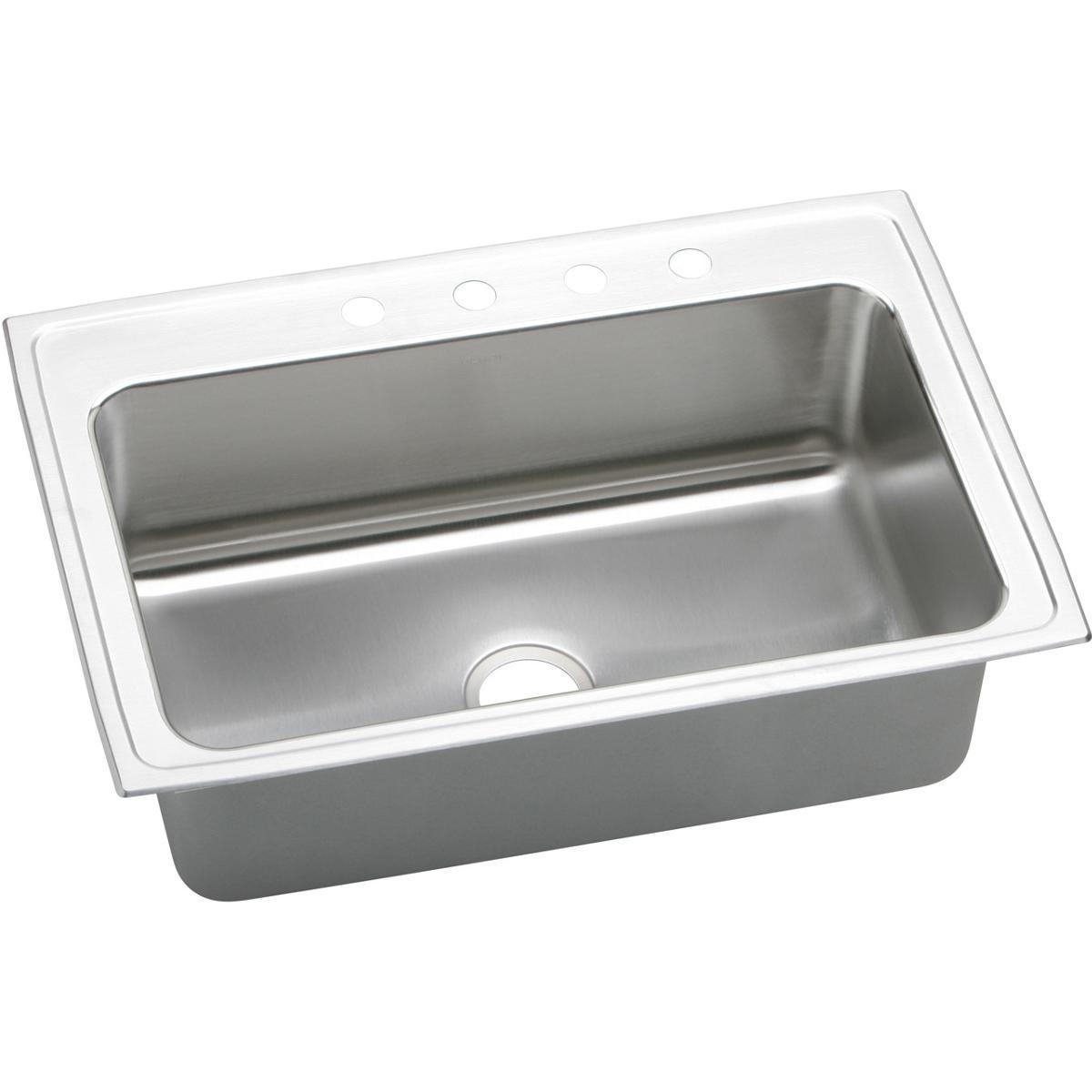 Elkay Lustertone Classic Stainless Steel 33" x 22" x 10-1/8", Single Bowl Drop-in Sink-DirectSinks