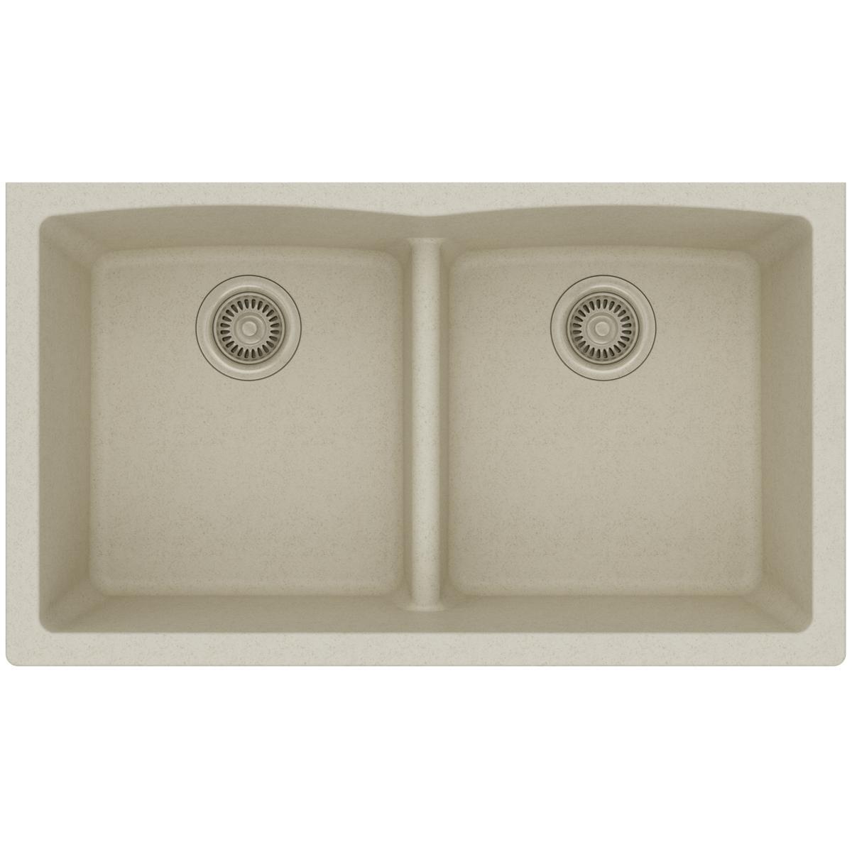 Elkay Quartz Classic 33" x 19" x 10", Equal Double Bowl Undermount Sink with Aqua Divide-DirectSinks