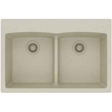 Elkay Quartz Classic 33" x 22" x 10", Equal Double Bowl Drop-in Sink with Aqua Divide-DirectSinks