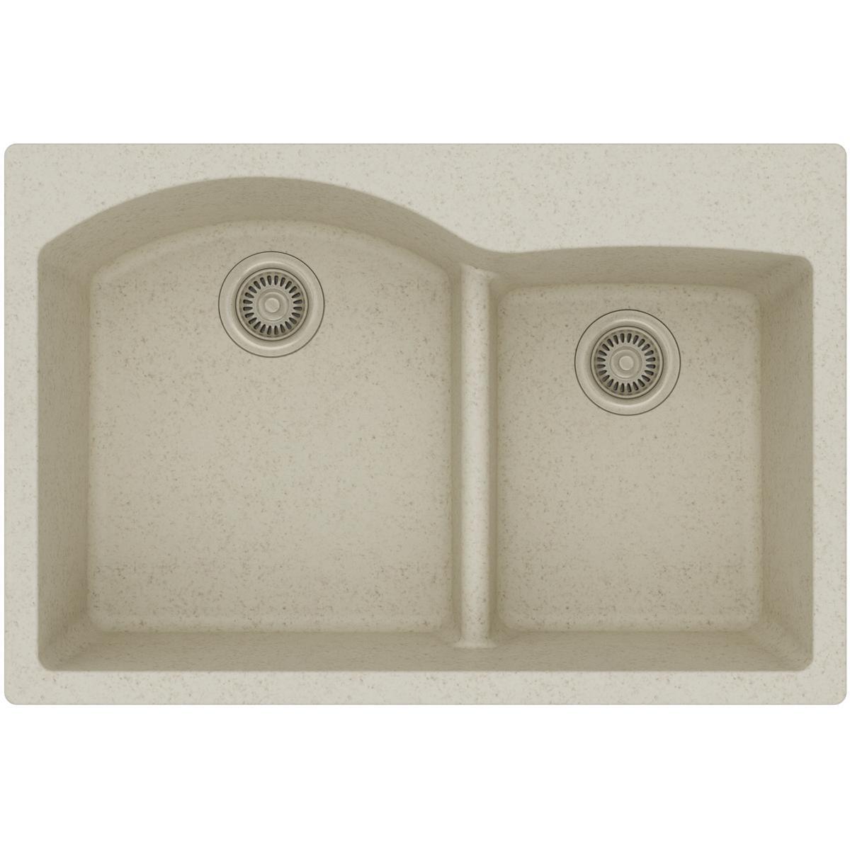 Elkay Quartz Classic 33" x 22" x 10", Offset 60/40 Double Bowl Drop-in Sink with Aqua Divide-DirectSinks