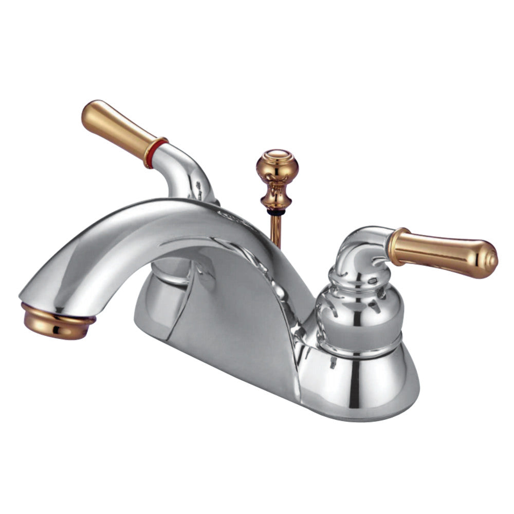 Kingston Brass Deck Mount 4-Inch Centerset Bathroom Faucet with Pop-Up Drain