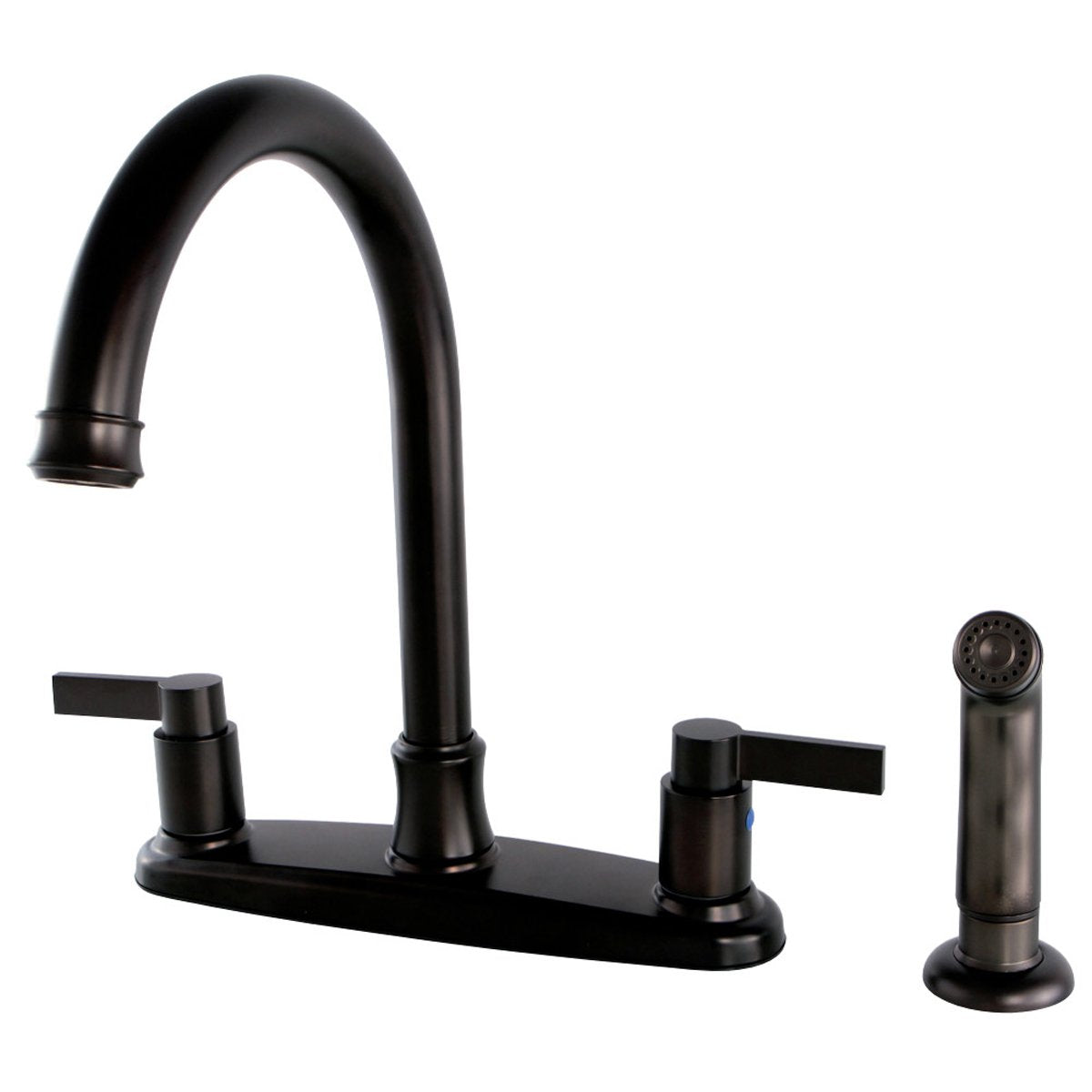 Kingston Brass NuvoFusion 8-Inch Center Gooseneck Kitchen Faucet