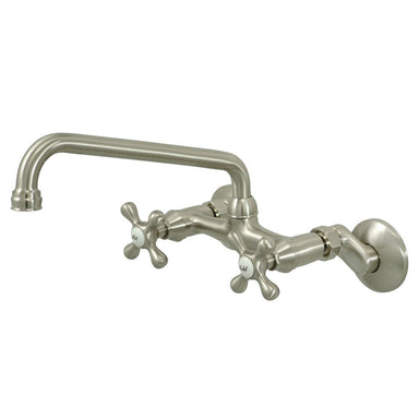 Kingston Brass Kingston 6-Inch Adjustable Center Wall Mount 2-Hole Kitchen Faucet-DirectSinks