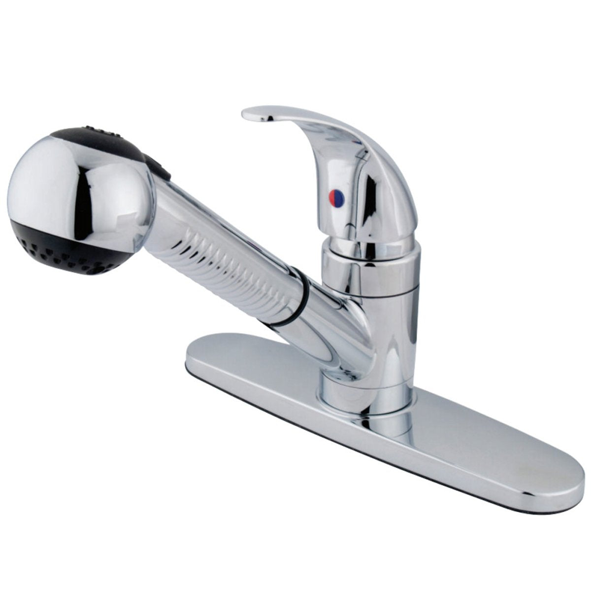 Kingston Brass KB6701LLSP Pull-Out Kitchen Faucet in Polished Chrome-DirectSinks