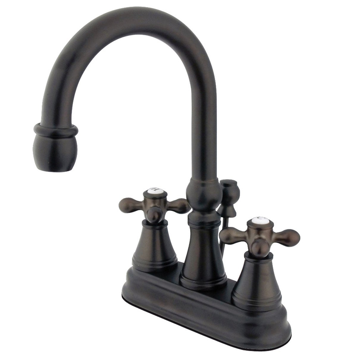 Kingston Brass Restoration 4-Inch Centerset Bathroom Faucet with Brass Pop-Up