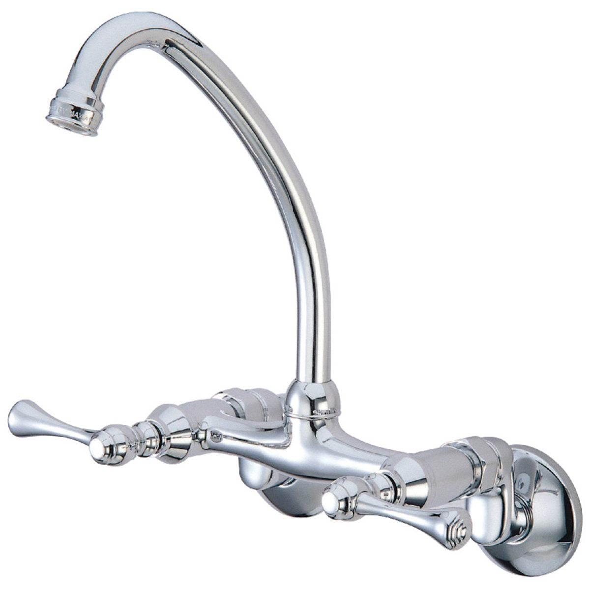 Kingston Brass Kingston Wall Mount 6-Inch Adjustable Center Kitchen Faucet