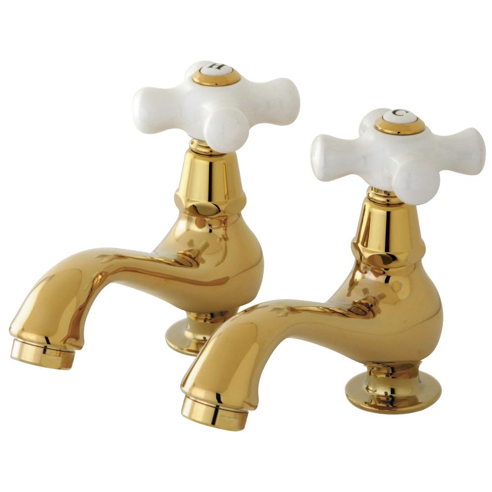 Kingston Brass Heritage Basin Tap Faucet with Porcelain Cross Handle