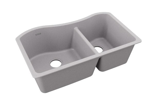 Elkay Quartz Classic 32-1/2" x 20" x 10", 60/40 Double Bowl Undermount Sink